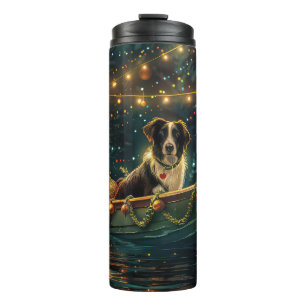 Border Collie Christmas Festive Voyage Thermal Tumbler