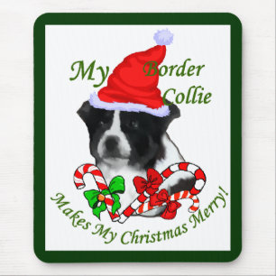 Border Collie Christmas Gifts Mouse Pad