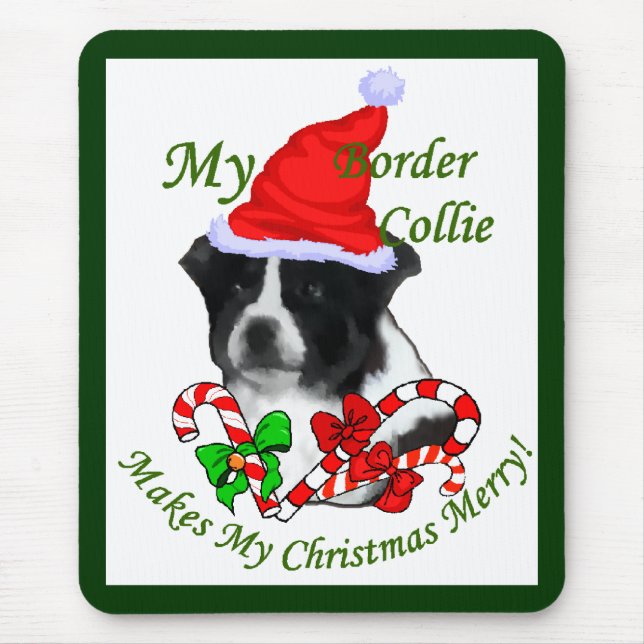 Border Collie Christmas Gifts Mouse Pad (Front)
