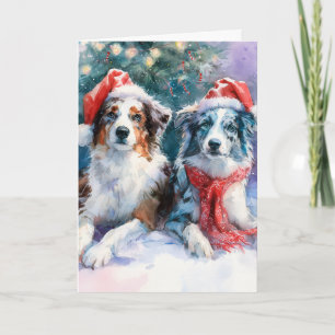  Border Collie Christmas Greeting Card 