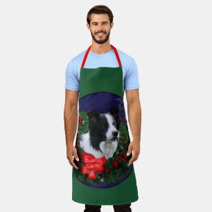 Border Collie Christmas Greetings Apron