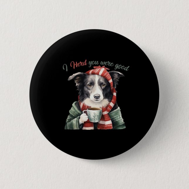 Border collie Christmas Jumper Essential T-Shirt 6 Cm Round Badge (Front)