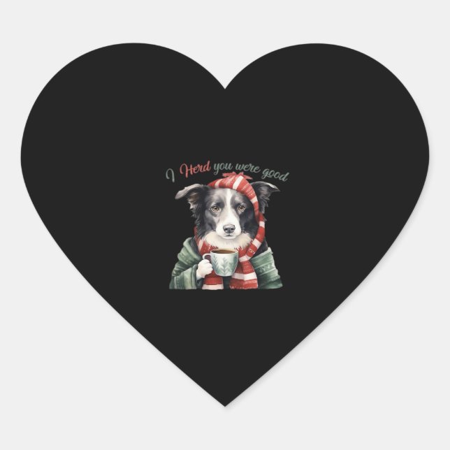 Border collie Christmas Jumper Essential T-Shirt Heart Sticker (Front)