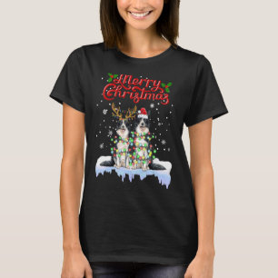 Border Collie Christmas Lights Matching Family Xma T-Shirt
