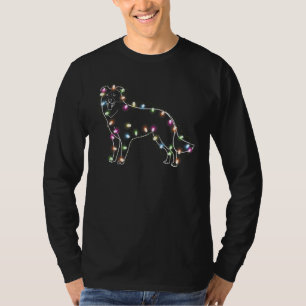 Border Collie Christmas Lights Xmas Border T-Shirt