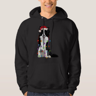 Border Collie Christmas Lights Xmas Dog Lover Hoodie