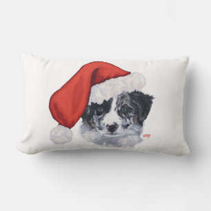 Border Collie Christmas Lumbar Cushion