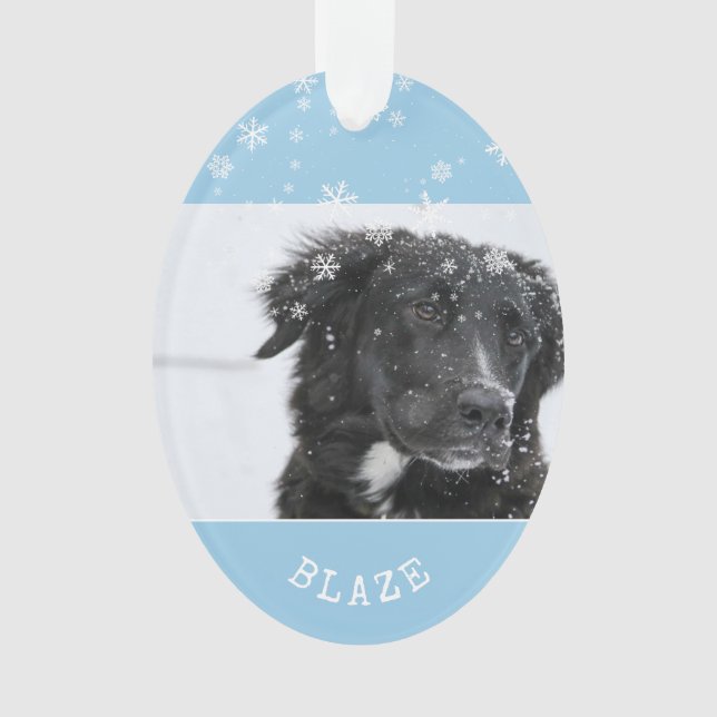 Border Collie Christmas Personalised Pet Photo Ornament (Front)