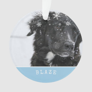 Border Collie Christmas Personalised Pet Photo Ornament