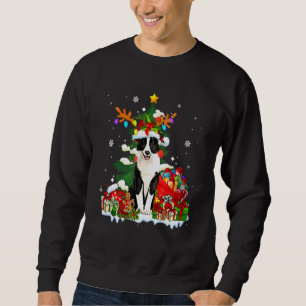 Border Collie Christmas Reindeer Santa Light Dog P Sweatshirt