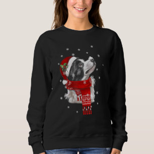 Border Collie Christmas Scarf Xmas Snow Santa Clau Sweatshirt