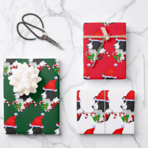 Border Collie Christmas Wrapping Paper Sheet