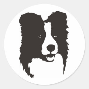 Border Collie Classic Round Sticker