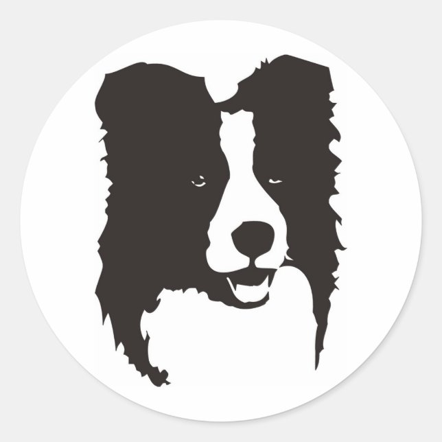 Border Collie Classic Round Sticker (Front)