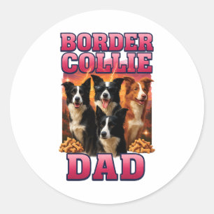 Border Collie Classic Round Sticker
