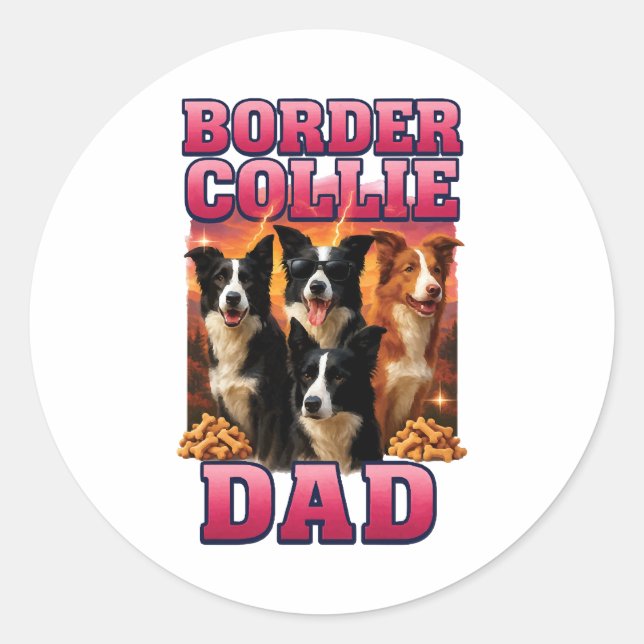 Border Collie    Classic Round Sticker (Front)