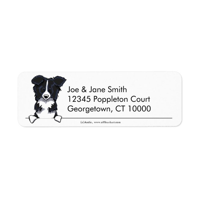 Border Collie Clean & Simple Return Address Label (Front)