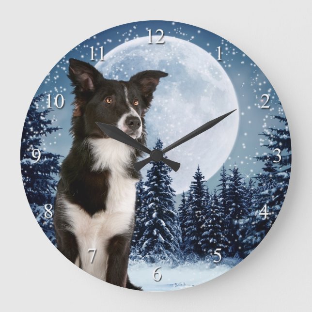 Border Collie Clock (Front)