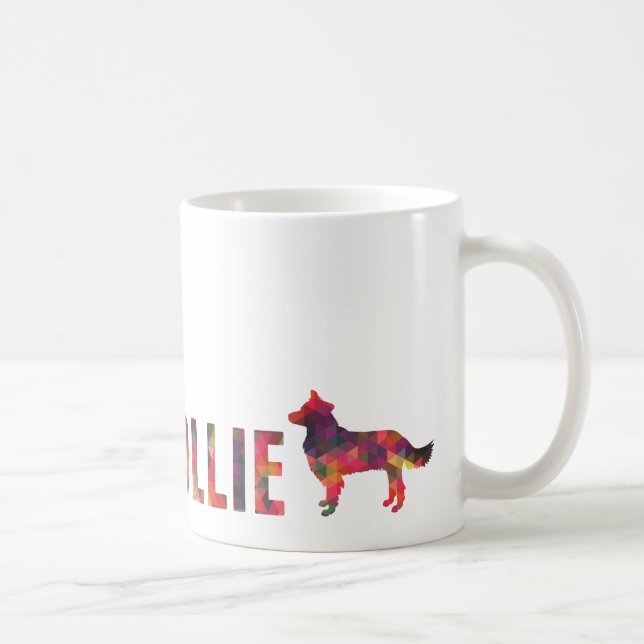 Border Collie Colourful Graphic Multi Mug (Right)