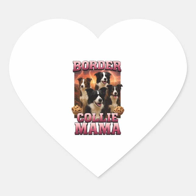 Border Collie Copy Copy Heart Sticker (Front)