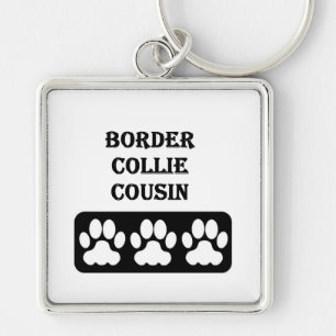 Border Collie Cousin Key Ring