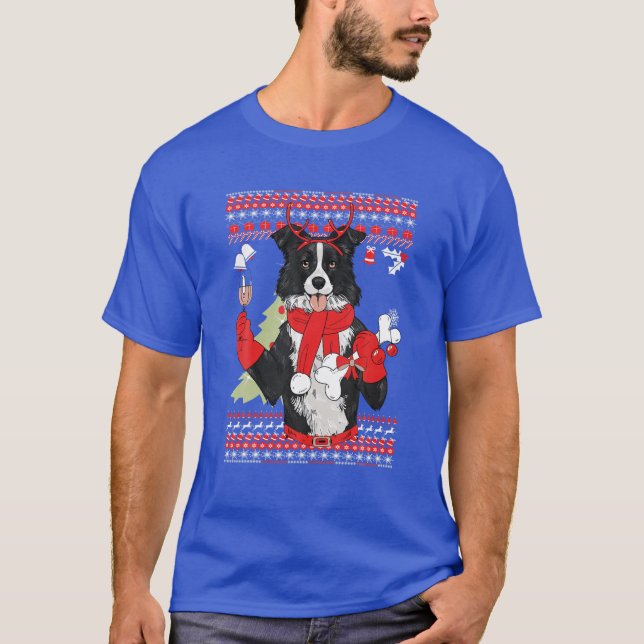 Border Collie Cute Christmas Sweater (Front)