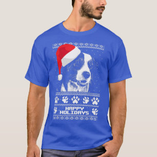 Border Collie Cute Happy Holidays Christmas T-Shirt