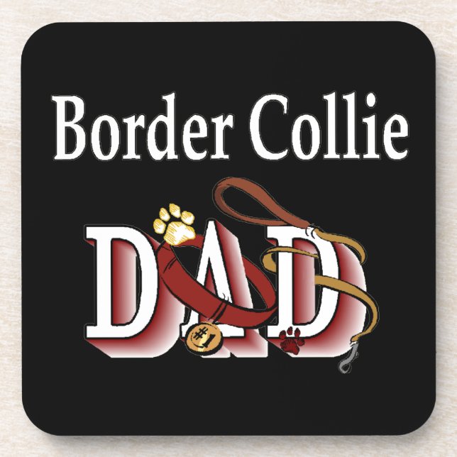 Border Collie Dad Coaster (Front)