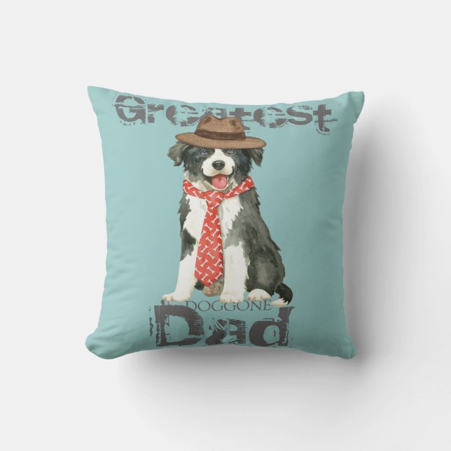 Border Collie Dad Cushion (Front)