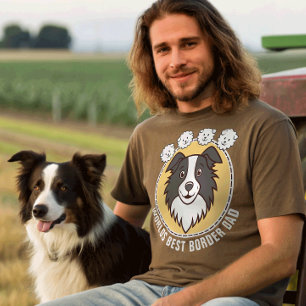 Border Collie Dad Custom Text T-Shirt