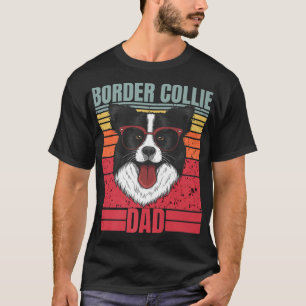 Border Collie Dad Father Retro Border Collie Gifts T-Shirt