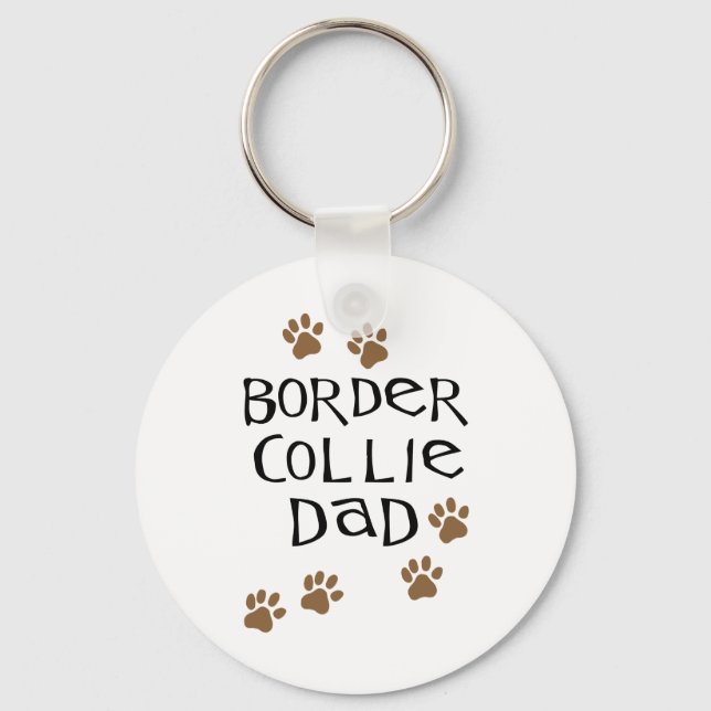 Border Collie Dad Key Ring (Front)