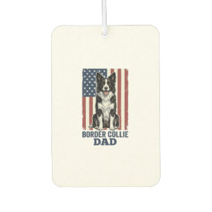 Border Collie Dad Patriotic Vintage Dog Shirt Desi Car Air Freshener