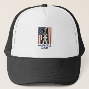 Border Collie Dad Patriotic Vintage Dog Shirt Desi Trucker Hat