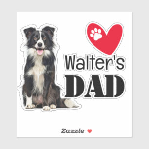 Border Collie Dad Personalised  Sticker