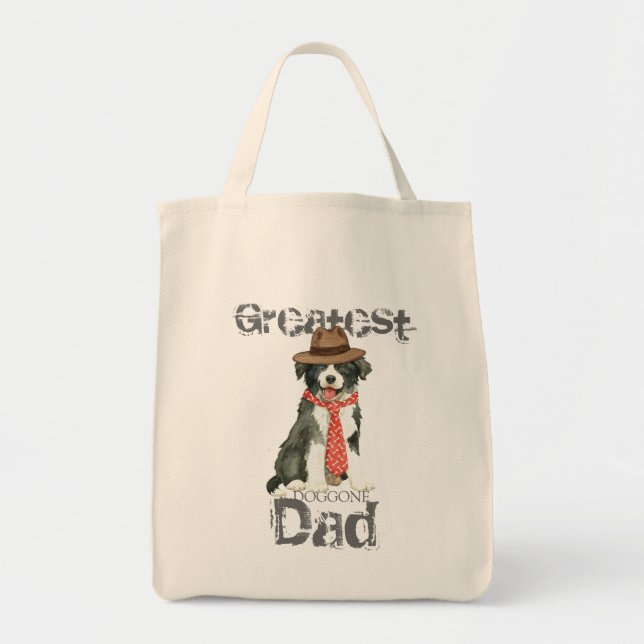 Border Collie Dad Tote Bag (Front)