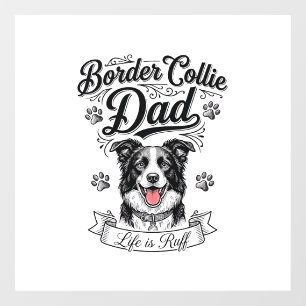 Border Collie Dad Vintage Engraving Dog Shirt Desi