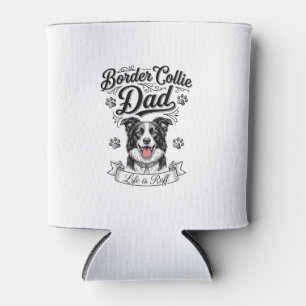 Border Collie Dad Vintage Engraving Dog Shirt Desi Can Cooler