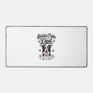 Border Collie Dad Vintage Engraving Dog Shirt Desi Desk Mat