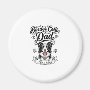 Border Collie Dad Vintage Engraving Dog Shirt Desi Magnet