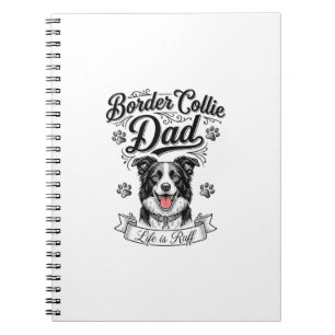 Border Collie Dad Vintage Engraving Dog Shirt Desi Notebook