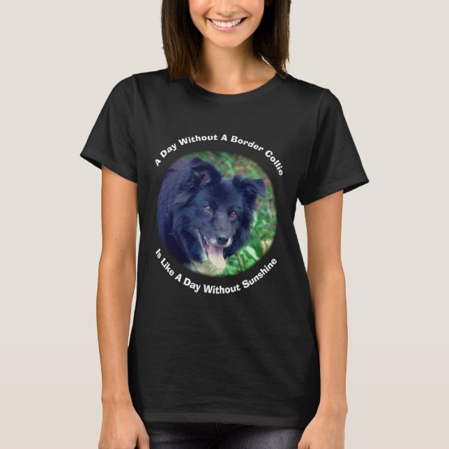 Border Collie Day Without Sunshine T-Shirt (Front)