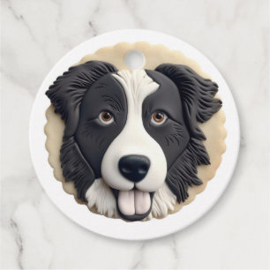 Border Collie Dog 3D Inspired Favour Tags