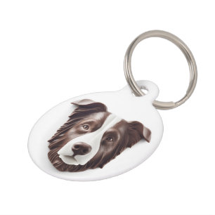 Border Collie Dog 3D Inspired Pet Tag