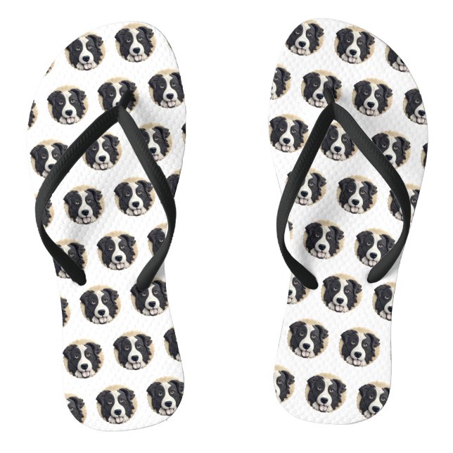 Border Collie Dog 3D Inspired  Thongs (Footbed)