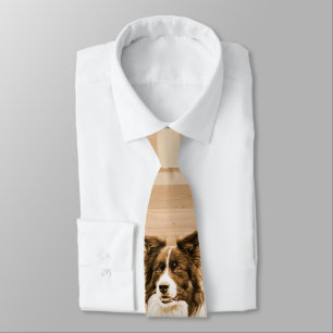 Border Collie Dog Animal Pet Wood Tie