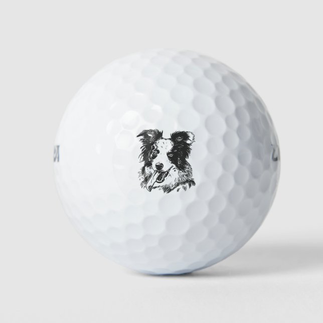 Border Collie Dog - Aussie Lover Golf Balls (Front)