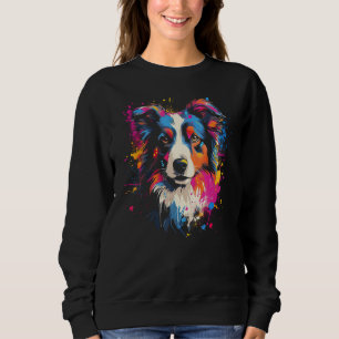 Border Collie Dog Australian Shepherd Puppy Graffi Sweatshirt
