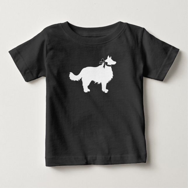 Border Collie Dog Baby Shower Puppy Grey T-Shirt (Front)