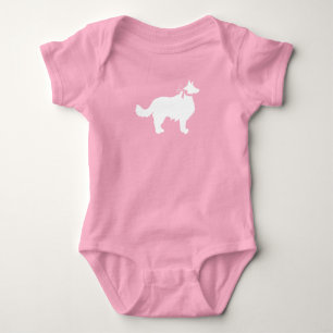 Border Collie Dog Baby Shower Puppy Pink Girl Bodysuit